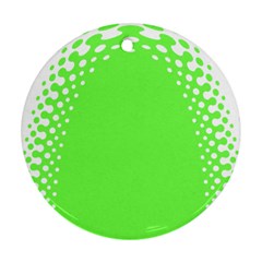 Bubble Polka Circle Green Round Ornament (two Sides) by Mariart