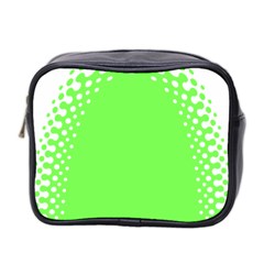 Bubble Polka Circle Green Mini Toiletries Bag 2-side by Mariart