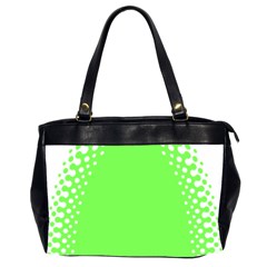 Bubble Polka Circle Green Office Handbags (2 Sides) 