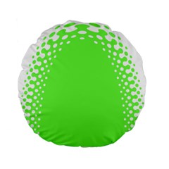 Bubble Polka Circle Green Standard 15  Premium Flano Round Cushions by Mariart