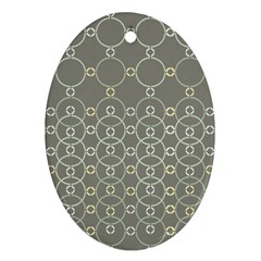 Circles Grey Polka Oval Ornament (two Sides)