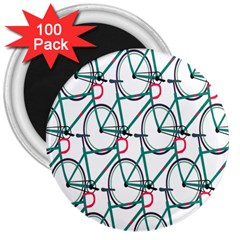 Bicycle Cycling Bike Green Sport 3  Magnets (100 Pack)