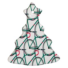 Bicycle Cycling Bike Green Sport Christmas Tree Ornament (two Sides)