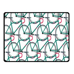 Bicycle Cycling Bike Green Sport Double Sided Fleece Blanket (small) 