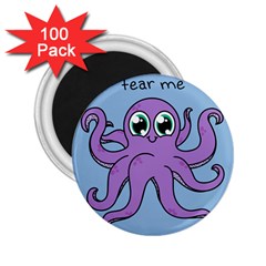 Colorful Cartoon Octopuses Pattern Fear Animals Sea Purple 2 25  Magnets (100 Pack)  by Mariart