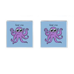 Colorful Cartoon Octopuses Pattern Fear Animals Sea Purple Cufflinks (square)