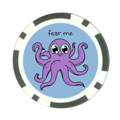 Colorful Cartoon Octopuses Pattern Fear Animals Sea Purple Poker Chip Card Guard