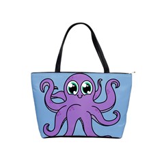 Colorful Cartoon Octopuses Pattern Fear Animals Sea Purple Shoulder Handbags