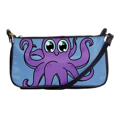 Colorful Cartoon Octopuses Pattern Fear Animals Sea Purple Shoulder Clutch Bags