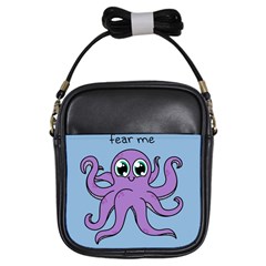 Colorful Cartoon Octopuses Pattern Fear Animals Sea Purple Girls Sling Bags by Mariart