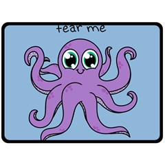 Colorful Cartoon Octopuses Pattern Fear Animals Sea Purple Fleece Blanket (large)  by Mariart