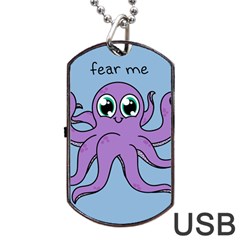 Colorful Cartoon Octopuses Pattern Fear Animals Sea Purple Dog Tag Usb Flash (one Side)