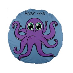 Colorful Cartoon Octopuses Pattern Fear Animals Sea Purple Standard 15  Premium Round Cushions