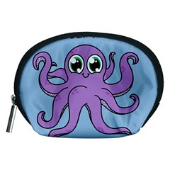Colorful Cartoon Octopuses Pattern Fear Animals Sea Purple Accessory Pouches (medium) 