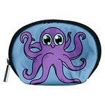 Colorful Cartoon Octopuses Pattern Fear Animals Sea Purple Accessory Pouches (Medium)  Front