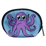 Colorful Cartoon Octopuses Pattern Fear Animals Sea Purple Accessory Pouches (Medium)  Back