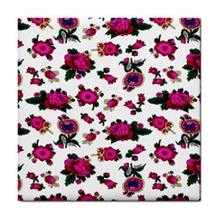 Crown Red Flower Floral Calm Rose Sunflower White Tile Coasters