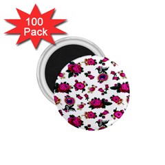 Crown Red Flower Floral Calm Rose Sunflower White 1 75  Magnets (100 Pack) 