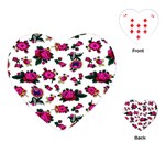 Crown Red Flower Floral Calm Rose Sunflower White Playing Cards (Heart)  Front