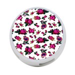 Crown Red Flower Floral Calm Rose Sunflower White 4-Port USB Hub (One Side) Front