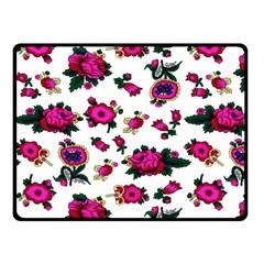 Crown Red Flower Floral Calm Rose Sunflower White Fleece Blanket (small) by Mariart