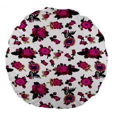 Crown Red Flower Floral Calm Rose Sunflower White Large 18  Premium Flano Round Cushions by Mariart