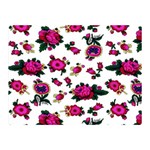 Crown Red Flower Floral Calm Rose Sunflower White Double Sided Flano Blanket (Mini)  35 x27  Blanket Back