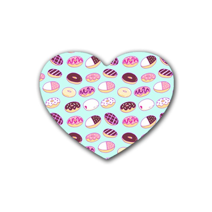 Donut Jelly Bread Sweet Rubber Coaster (Heart) 