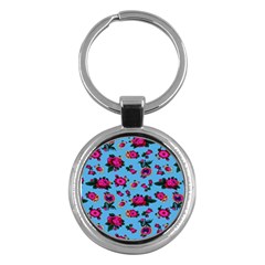 Crown Red Flower Floral Calm Rose Sunflower Key Chains (round) 