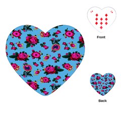 Crown Red Flower Floral Calm Rose Sunflower Playing Cards (heart) 