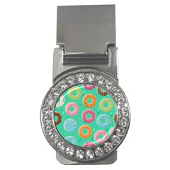 Doughnut Bread Donuts Green Money Clips (cz)  by Mariart