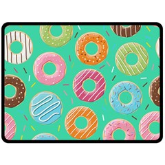 Doughnut Bread Donuts Green Fleece Blanket (large) 