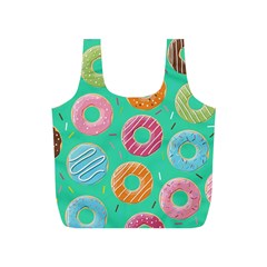 Doughnut Bread Donuts Green Full Print Recycle Bags (s)  by Mariart