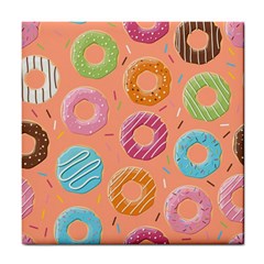 Doughnut Bread Donuts Orange Tile Coasters by Mariart