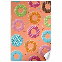 Doughnut Bread Donuts Orange Canvas 24  X 36  by Mariart