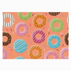 Doughnut Bread Donuts Orange Large Glasses Cloth (2-side) by Mariart