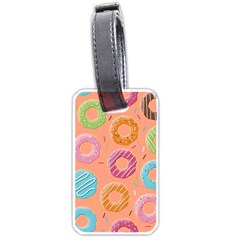 Doughnut Bread Donuts Orange Luggage Tags (one Side)  by Mariart