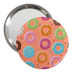 Doughnut Bread Donuts Orange 3  Handbag Mirrors by Mariart