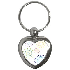 Fireworks Illustrations Fire Partty Polka Key Chains (heart) 