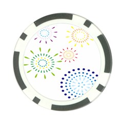 Fireworks Illustrations Fire Partty Polka Poker Chip Card Guard