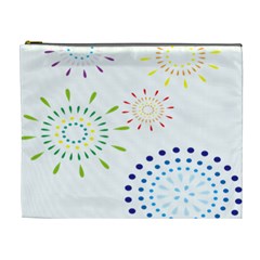 Fireworks Illustrations Fire Partty Polka Cosmetic Bag (xl)