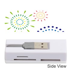 Fireworks Illustrations Fire Partty Polka Memory Card Reader (stick) 