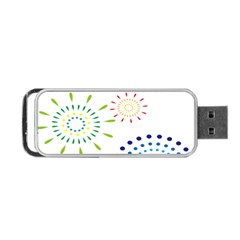 Fireworks Illustrations Fire Partty Polka Portable Usb Flash (two Sides)