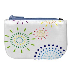 Fireworks Illustrations Fire Partty Polka Large Coin Purse by Mariart