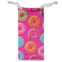 Doughnut Bread Donuts Pink Jewelry Bag by Mariart