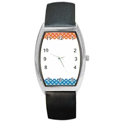 Fish Scales Dragon Circle Barrel Style Metal Watch