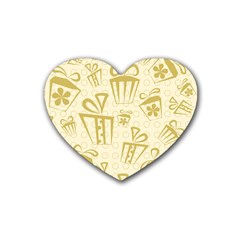 Gift Party Polka Grey Rubber Coaster (heart) 