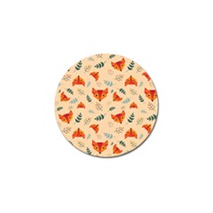 Foxes Animals Face Orange Golf Ball Marker by Mariart