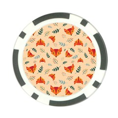 Foxes Animals Face Orange Poker Chip Card Guard