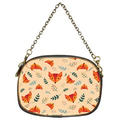 Foxes Animals Face Orange Chain Purses (two Sides) 